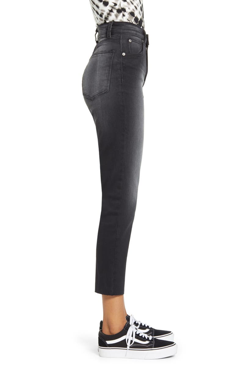 STS Blue Alicia High Waist Raw Hem Crop Straight Leg Jeans, Alternate, color,