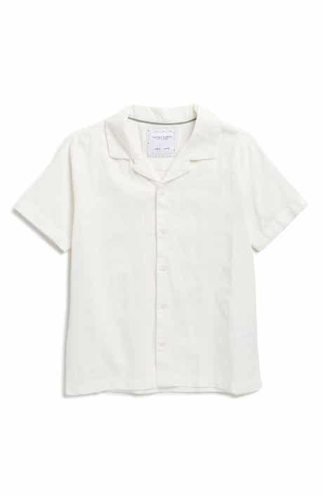 DENIM AND FLOWER Kids' Textured Camp Shirt