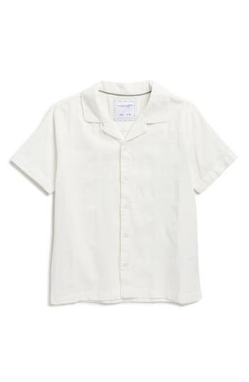 Denim And Flower Kids' Textured Camp Shirt In White
