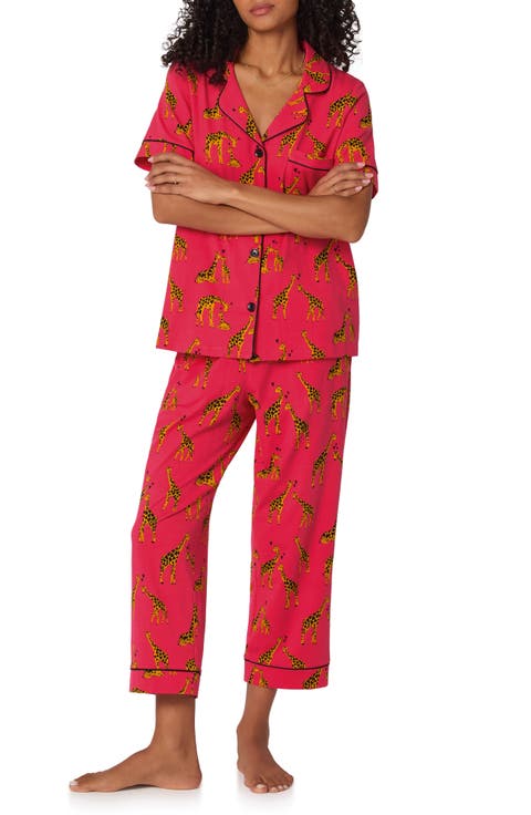 Print Stretch Organic Cotton Crop Pajamas (Regular 
Plus)