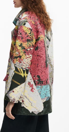Desigual Lacroix Poster Tapestry Cotton Blend Coat | Nordstrom