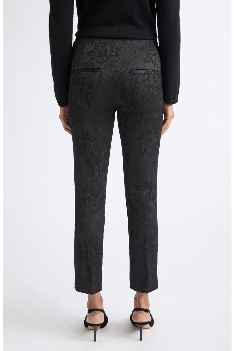 Stila Floral Jacquard Ankle Pants, Alternate, color, BLACK