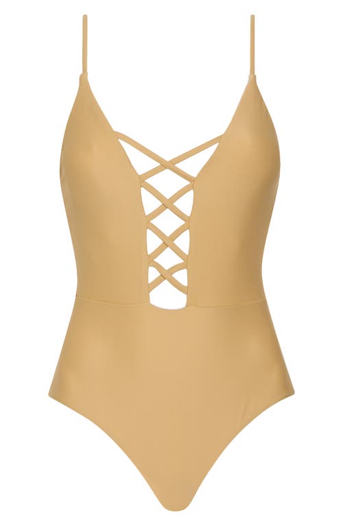 Dippin Daisys Bliss One-piece Swimsuit In Beige
