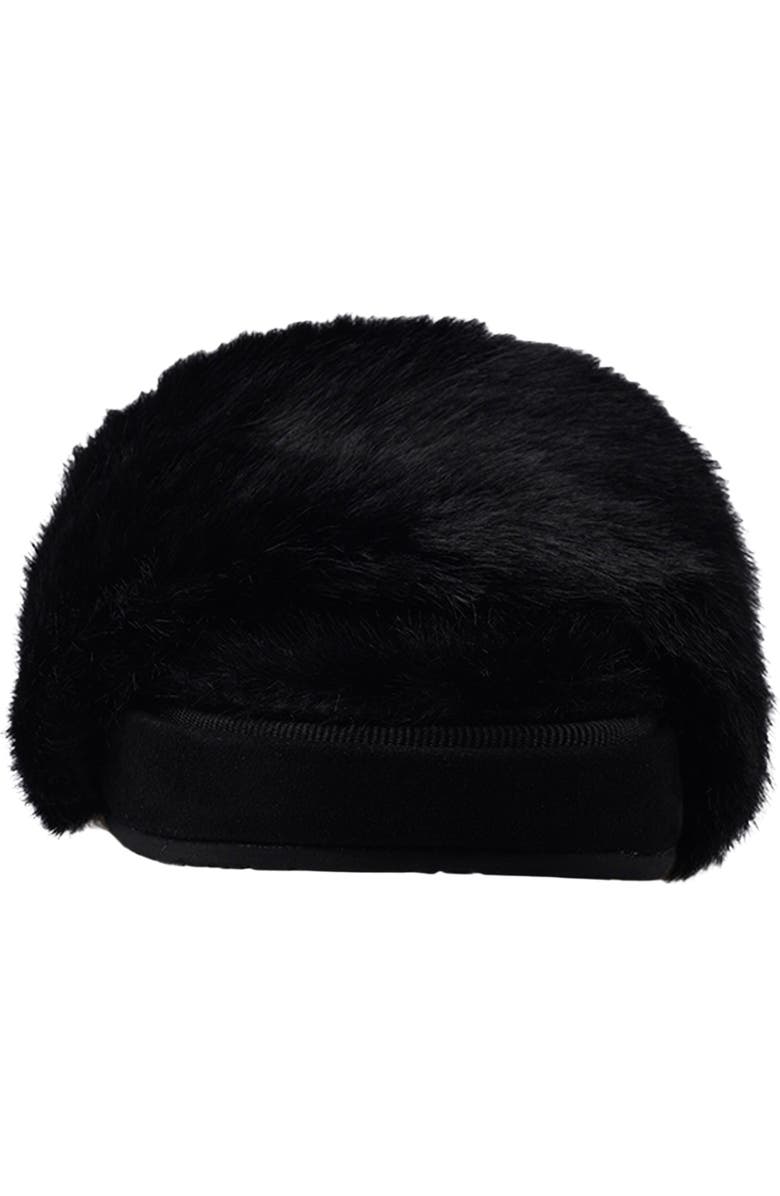 National Comfort Macklin Faux Fur Slipper, Alternate, color, Black