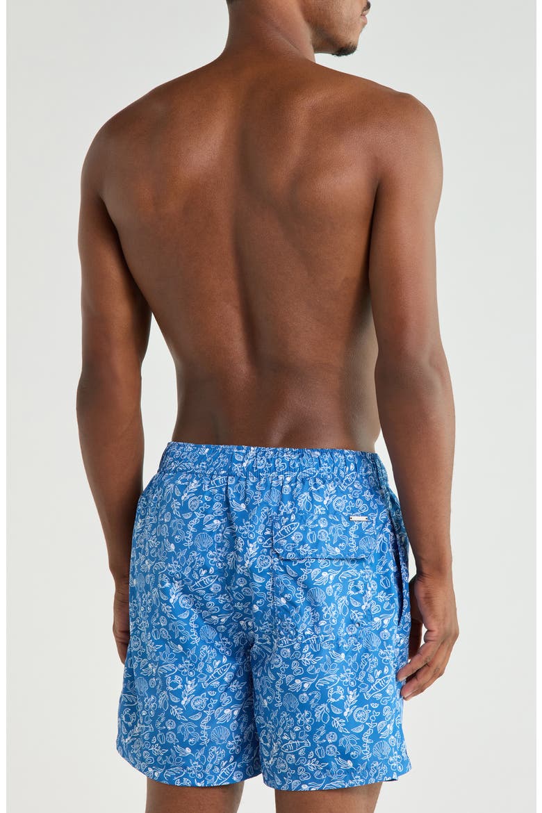 Ditzy Crabs Swim Trunks, Alternate, color, BLUE