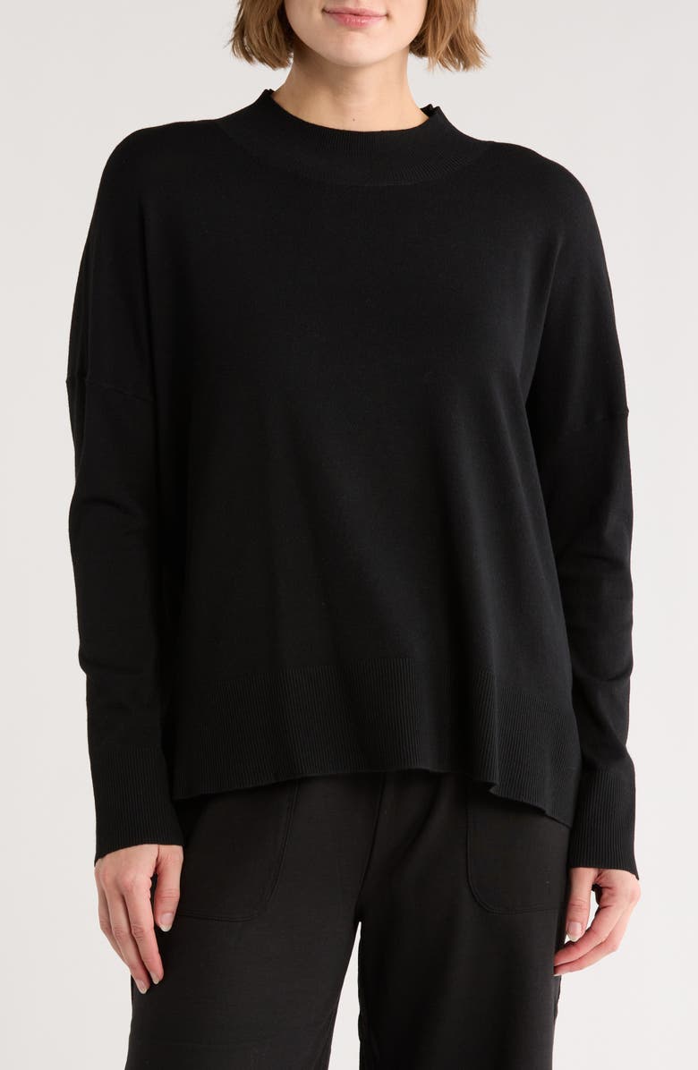 Splendid Jette Mock Neck Sweater, Main, color, Black