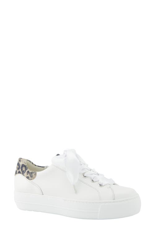 Paul Green Blakely Platform Sneaker In White Almond Combo