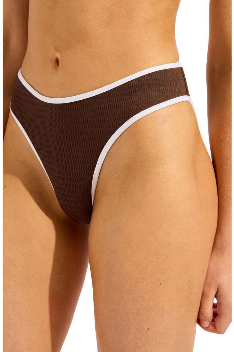 Beach Bound High Cut Bikini Bottoms, Alternate, color, DARK CHOCOLATE