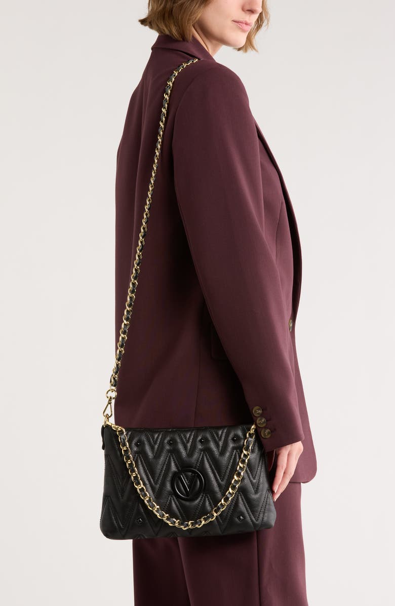 VALENTINO BY MARIO VALENTINO Vanille Diamond Quilted Leather Shoulder Bag, Alternate, color, Black