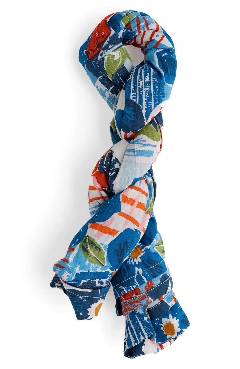 Seasalt Cornwall Larissa Floral Organic Cotton Button-Up Shirt, Alternate, color, Table Sketch Chalk