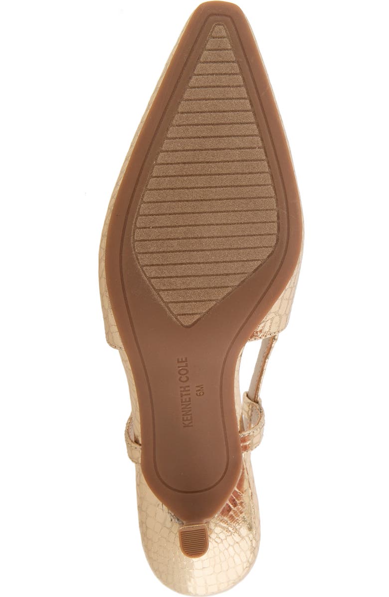 Kenneth Cole Martha Snakeskin Embossed Slingback Pump, Alternate, color, Soft Gold