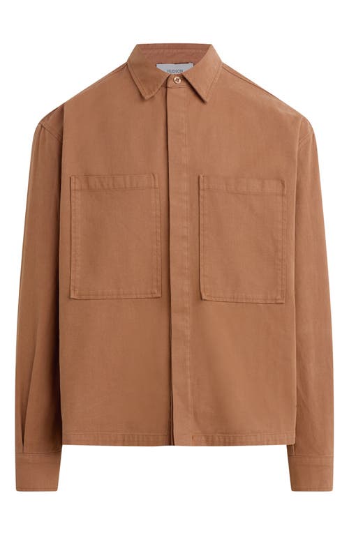 Hudson Jeans Relaxed Long Sleeve Button-up Shirt In Brown