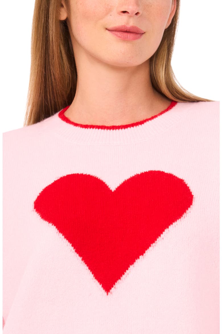 Heart Graphic Sweater, Alternate, color, PINK HORIZON