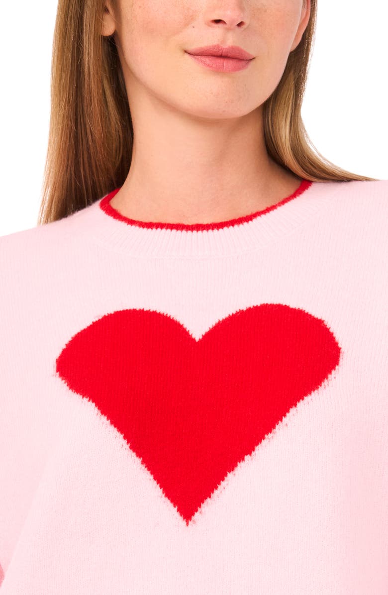 CeCe Heart Graphic Sweater, Alternate, color, Pink Horizon