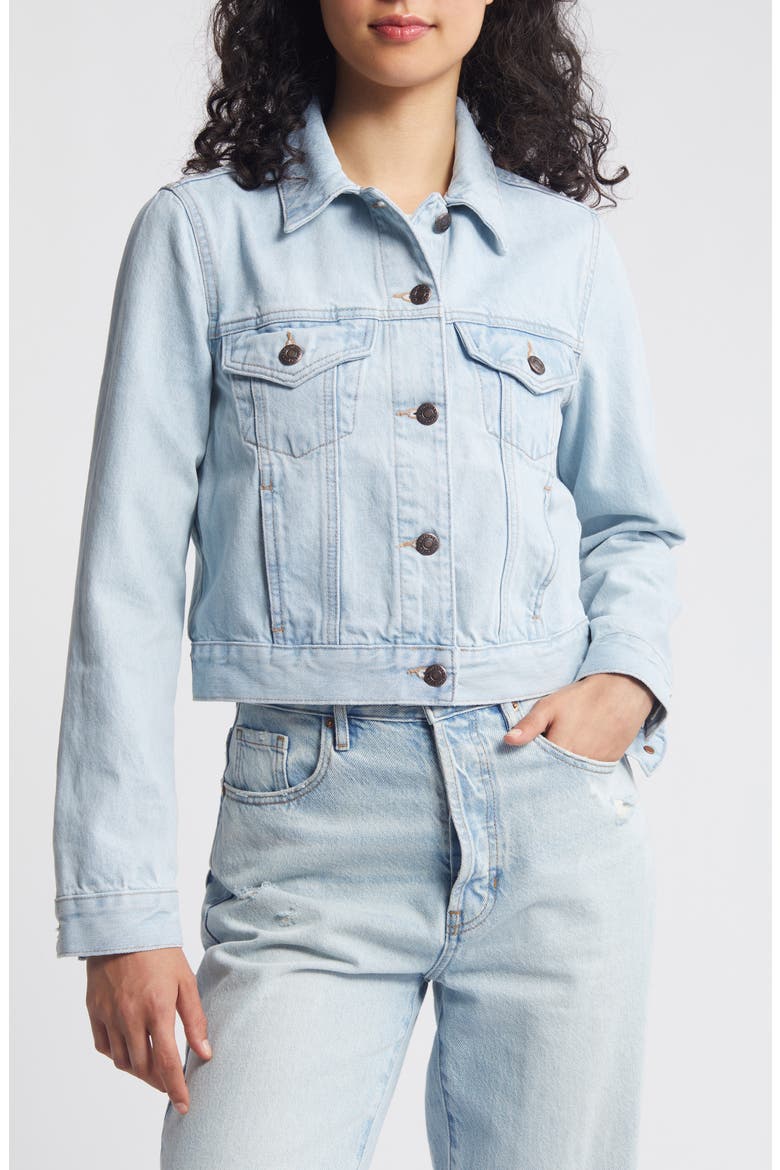 Tilda Crop Denim Jacket, Alternate, color, LIGHT BLUE