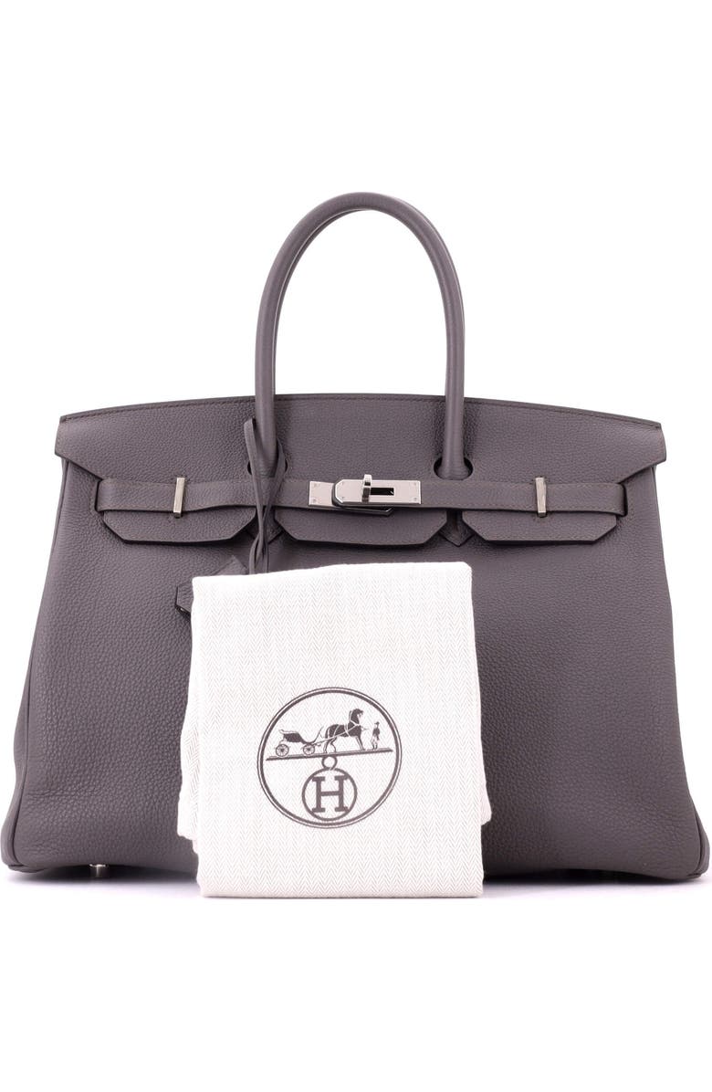 Pre-Owned Hermes Birkin Handbag Grey Togo with Palladium Hardware 35, Alternate, color, Etain