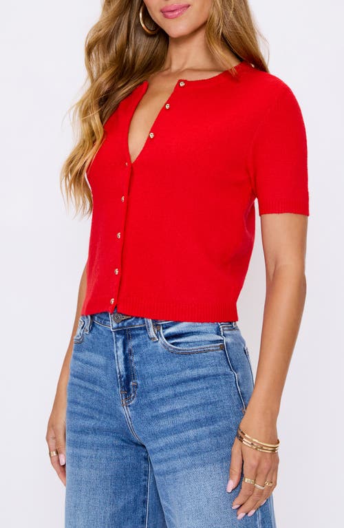 Vici Collection Ruby Short Sleeve Cardigan In Red