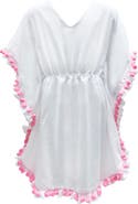 NESSI BYRD Kids' Pink Pompom Detail Caftan