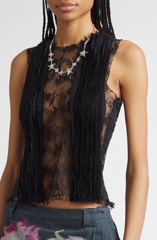 Collina Strada Dandelion Lace Tank In Black