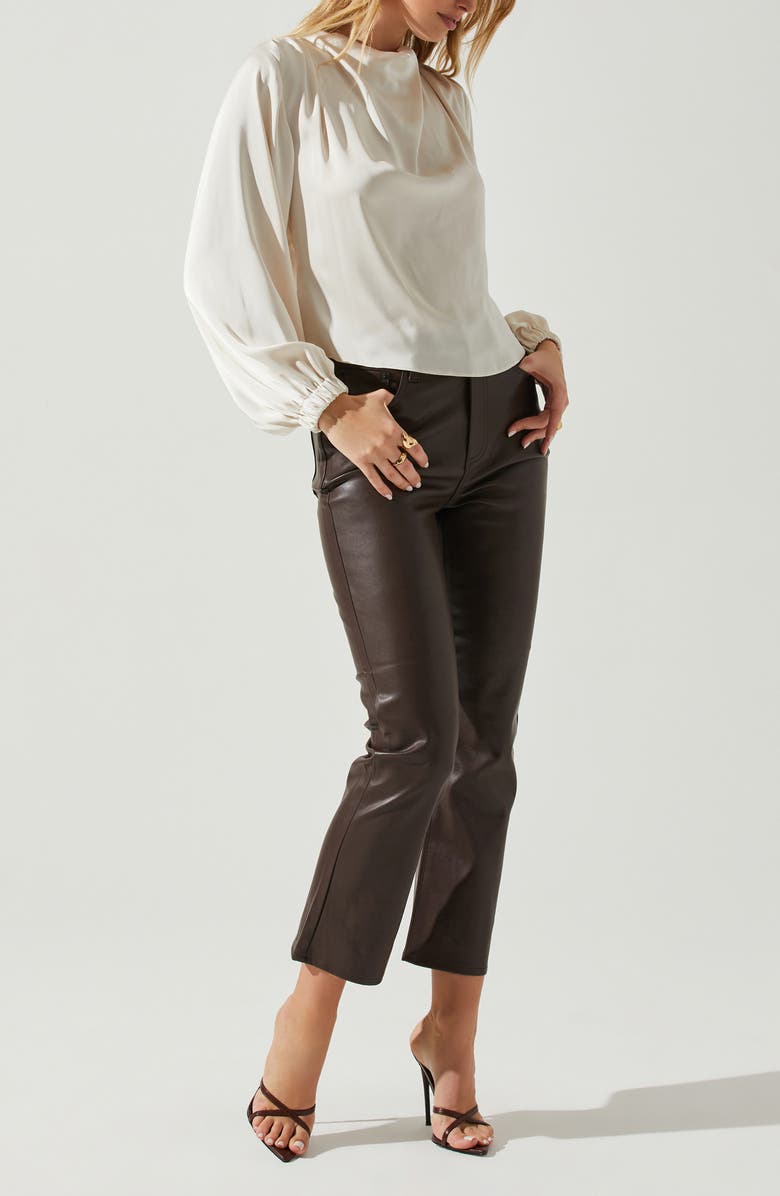 ASTR the Label Veronica Open Back Matte Satin Top, Alternate, color, Champagne