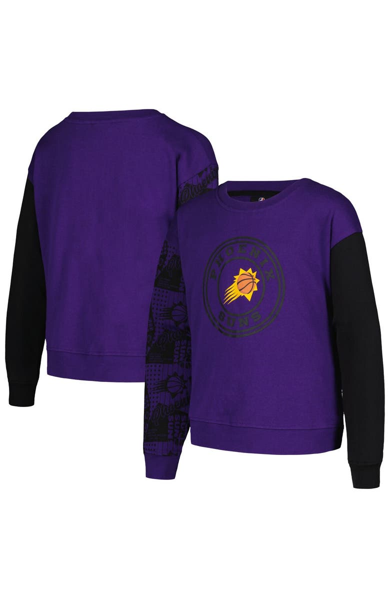 Outerstuff Girls Youth Purple Phoenix Suns Trifecta Pullover Sweatshirt, Main, color, Purple
