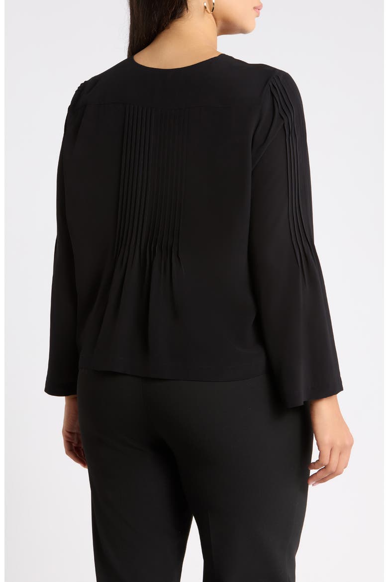 Pintuck Top, Alternate, color, BLACK