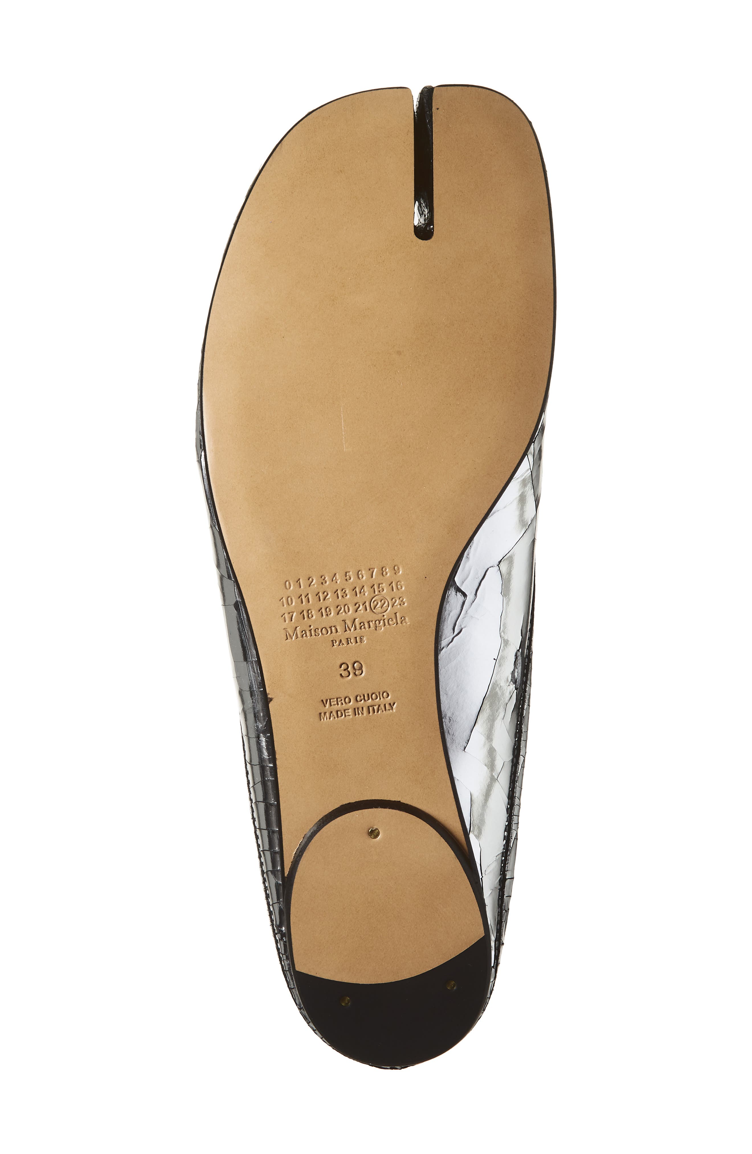 Maison Margiela Tabi Ballerina Mary Jane Mule, Alternate, color, Silver/ Black