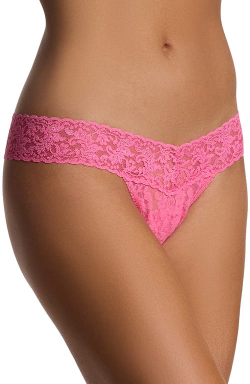 Hanky Panky Signature Lace Low Rise Thong In Pink