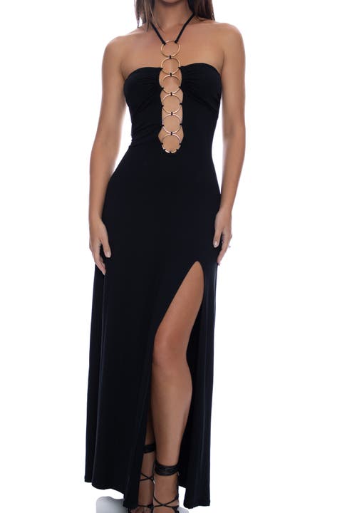 Inner Circle Halter Ring Long Dress