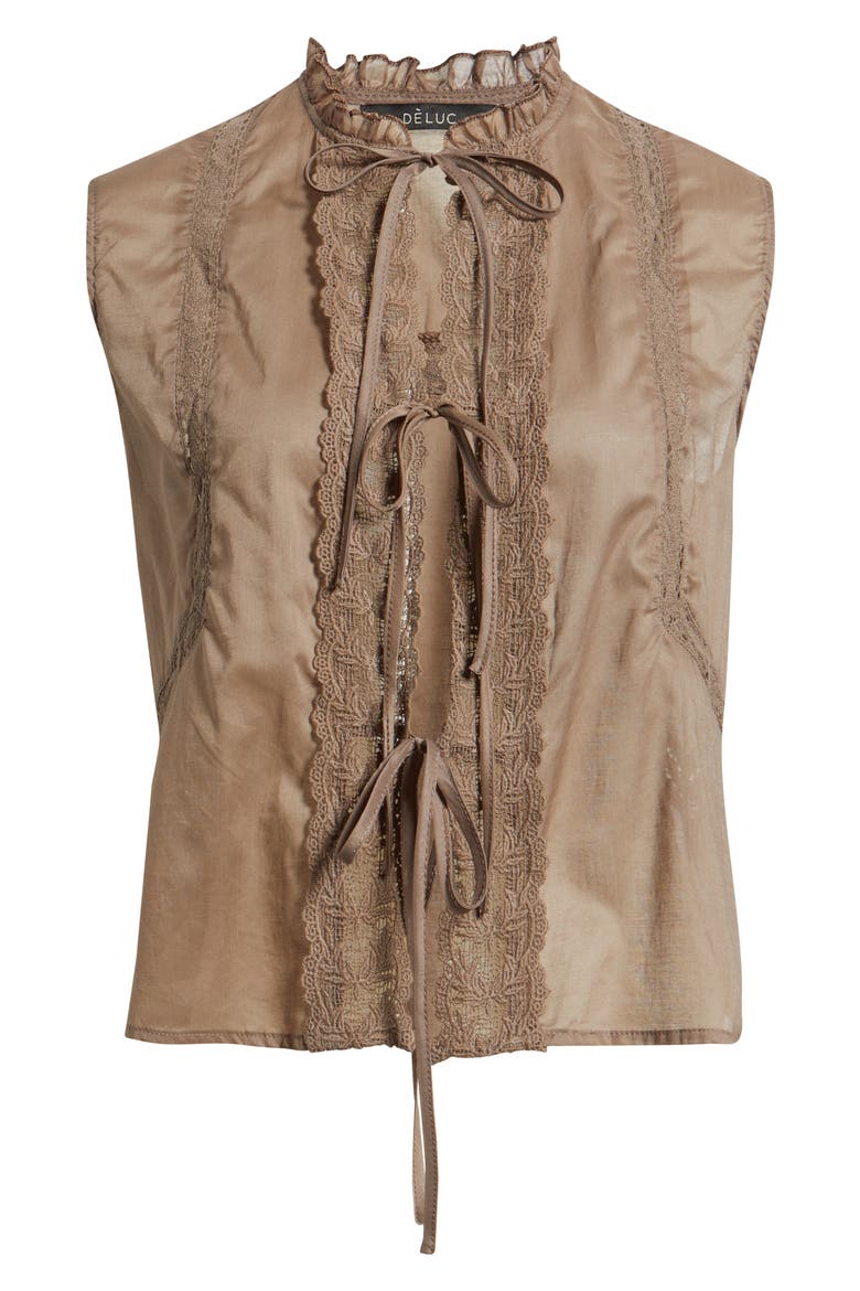 Rodas Lace Sleeveless Top, Alternate, color, VISON