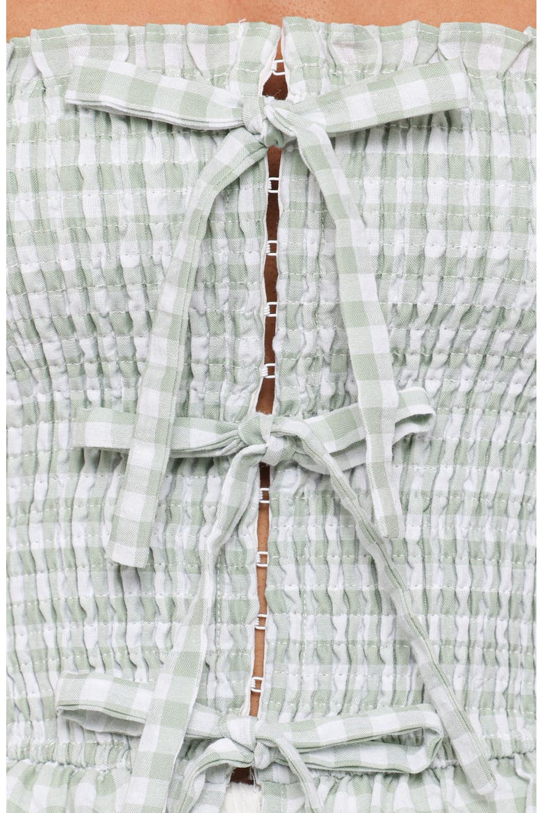 Carina Smocked Bow Strapless Top, Alternate, color, MINT