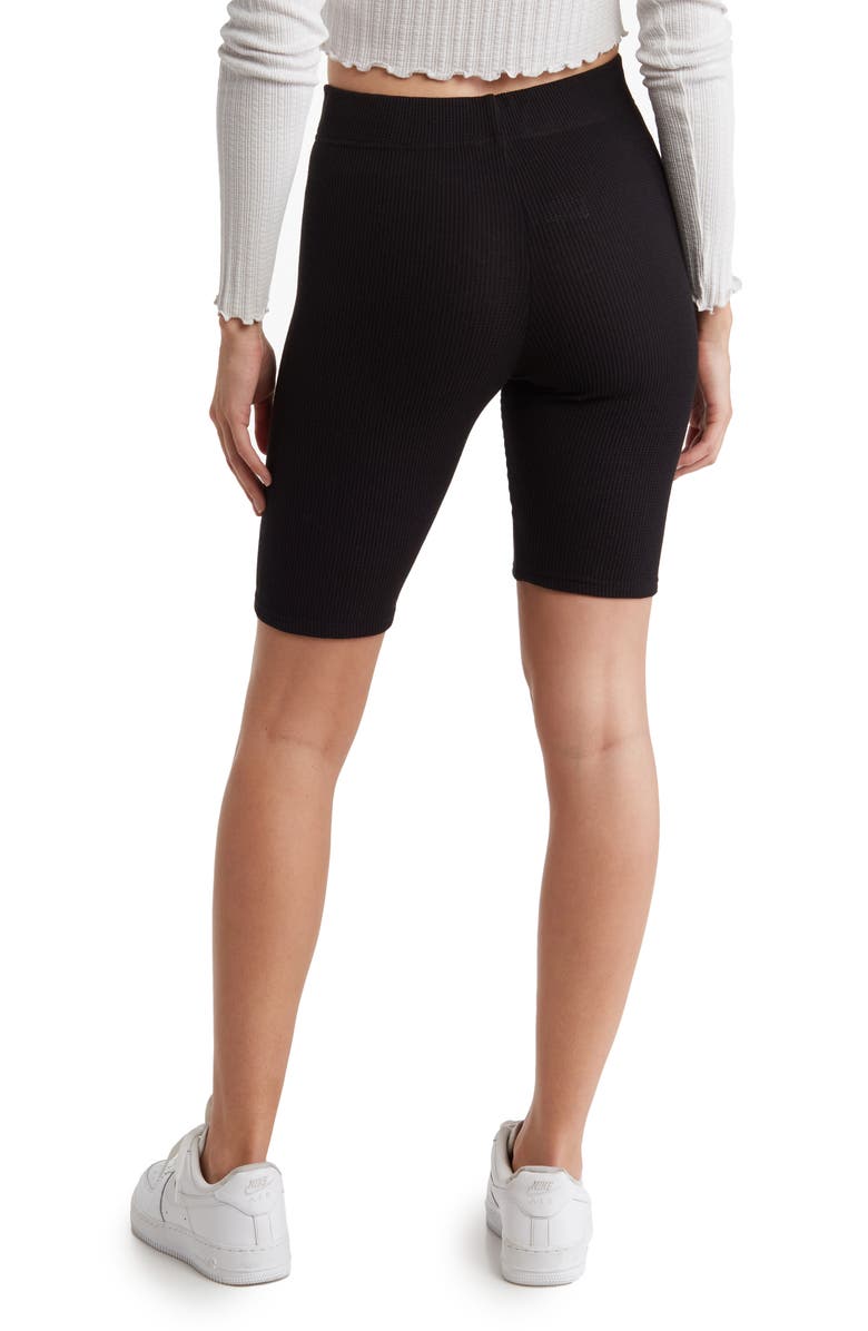 Good American Thermal Stretch Cotton Bike Shorts, Alternate, color,