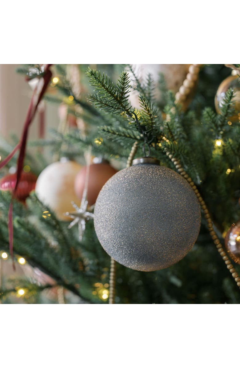 CG Hunter 4" Textured Slate Blue Glass Ornament, Alternate, color, Slate Blue With Gold Accents