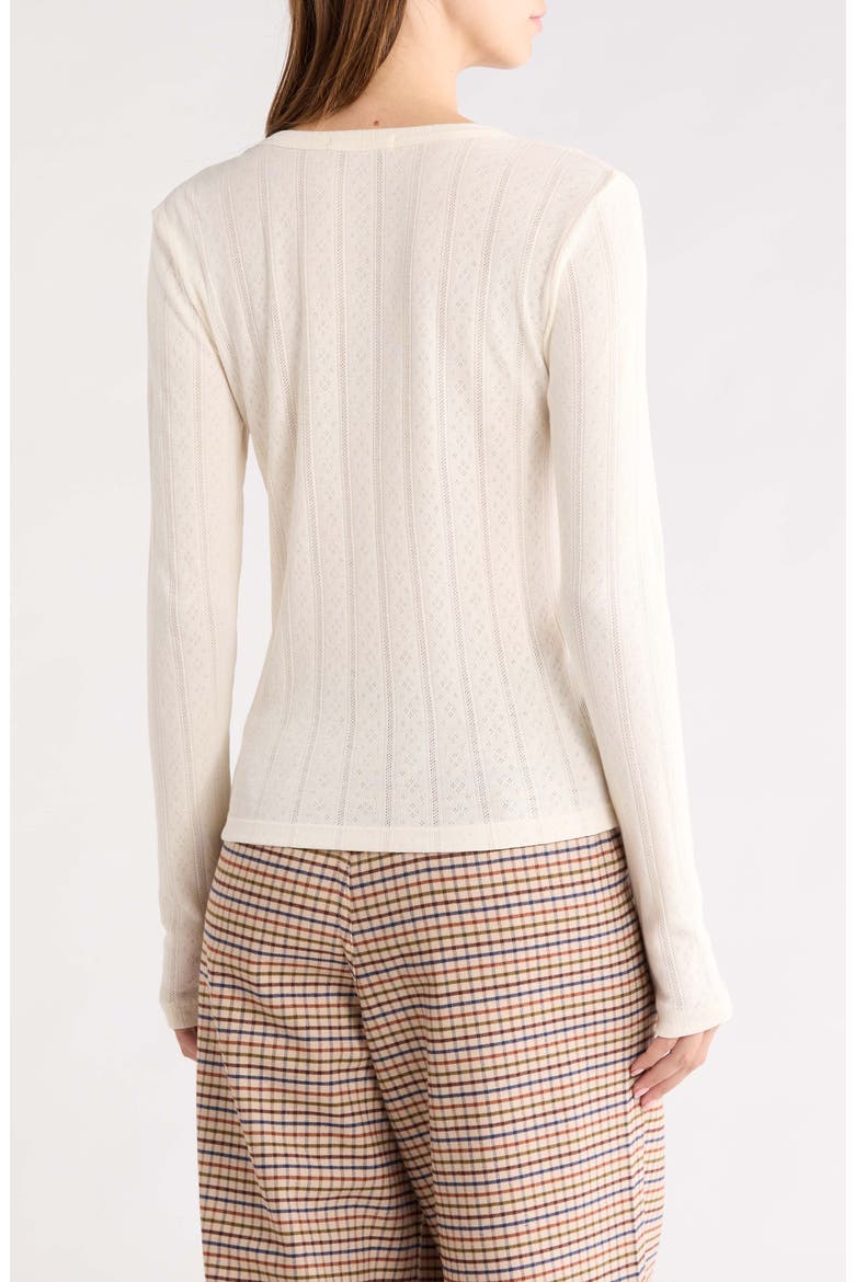 Pointelle Long Sleeve Henley, Alternate, color, ANTIQUE WHITE