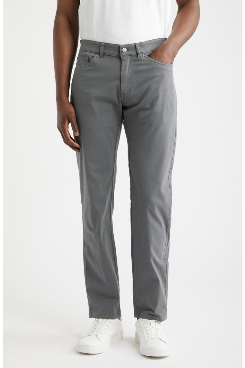 Signature Stretch Sateen Pants, Main, color, IRON