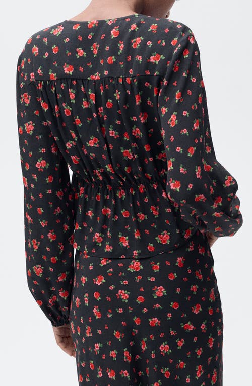 Mango Floral Tie Front Top