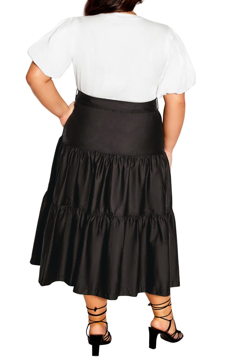 City Chic Maya Puff Sleeve Cotton Maxi Dress, Alternate, color, 