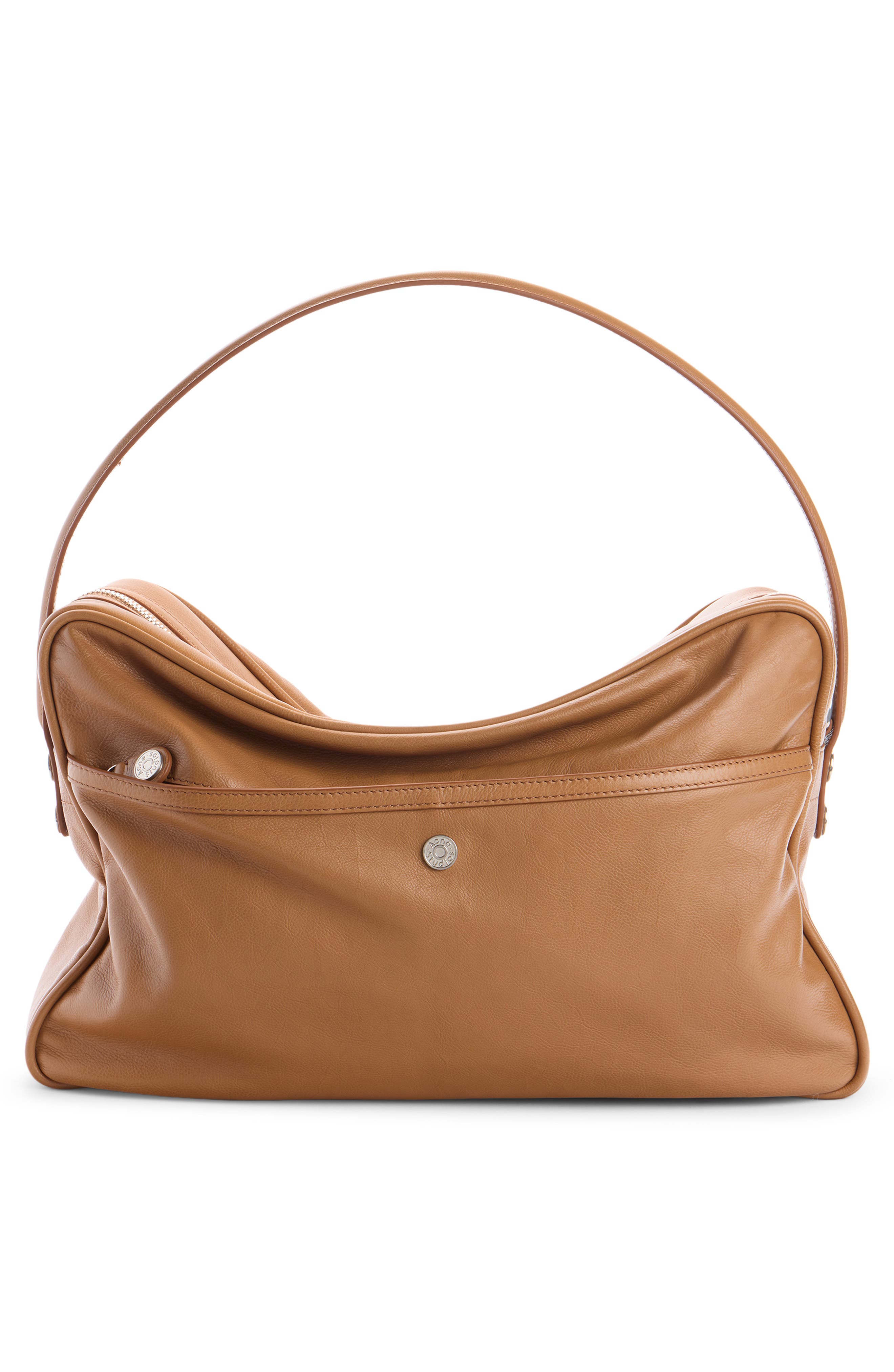 Camero Camera Leather Shoulder Bag, Alternate, color, CARAMEL BROWN