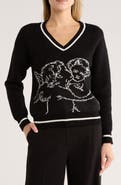 INDUSTRY REPUBLIC CLOTHING Jacquard V-Neck Sweater