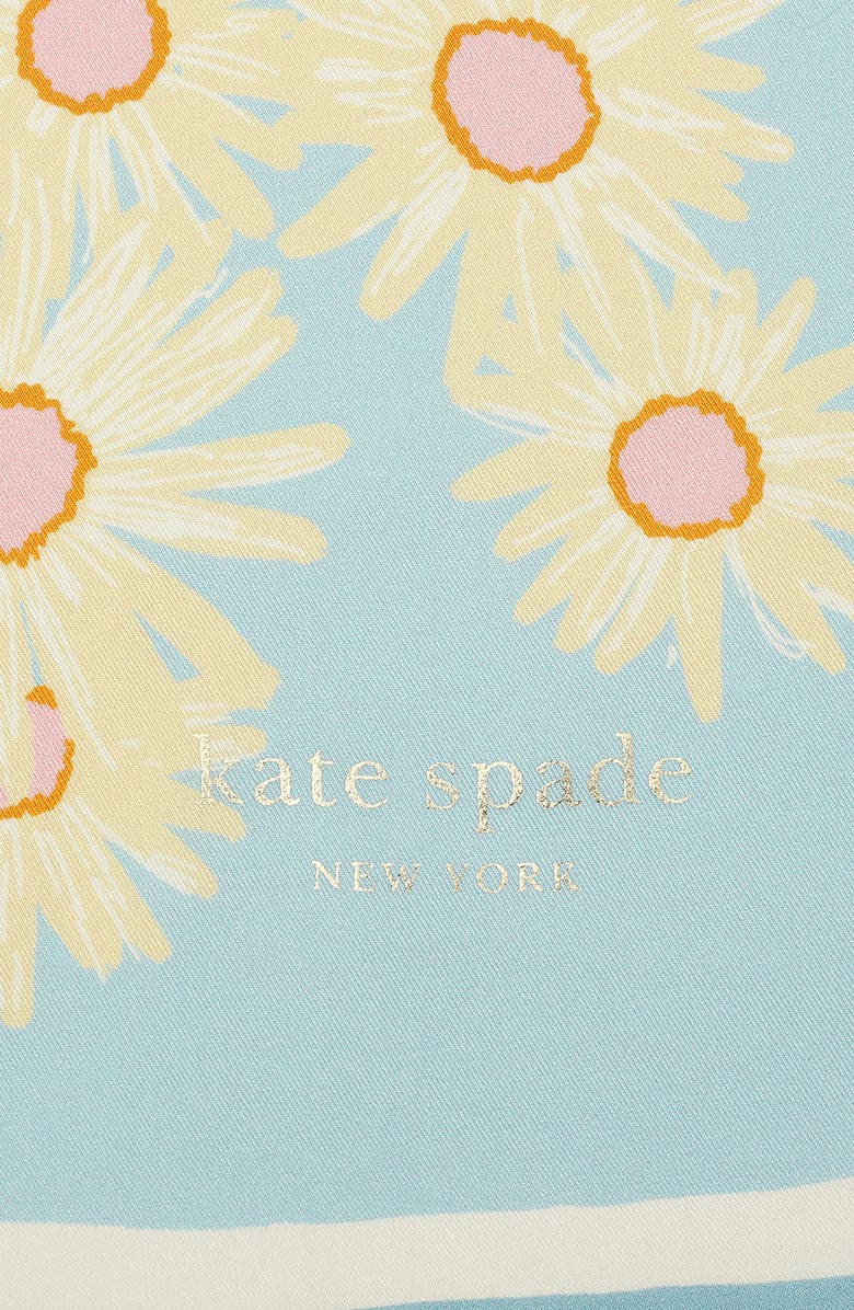 Kate Spade New York garden floral silk square scarf, Alternate, color, Blue Multi