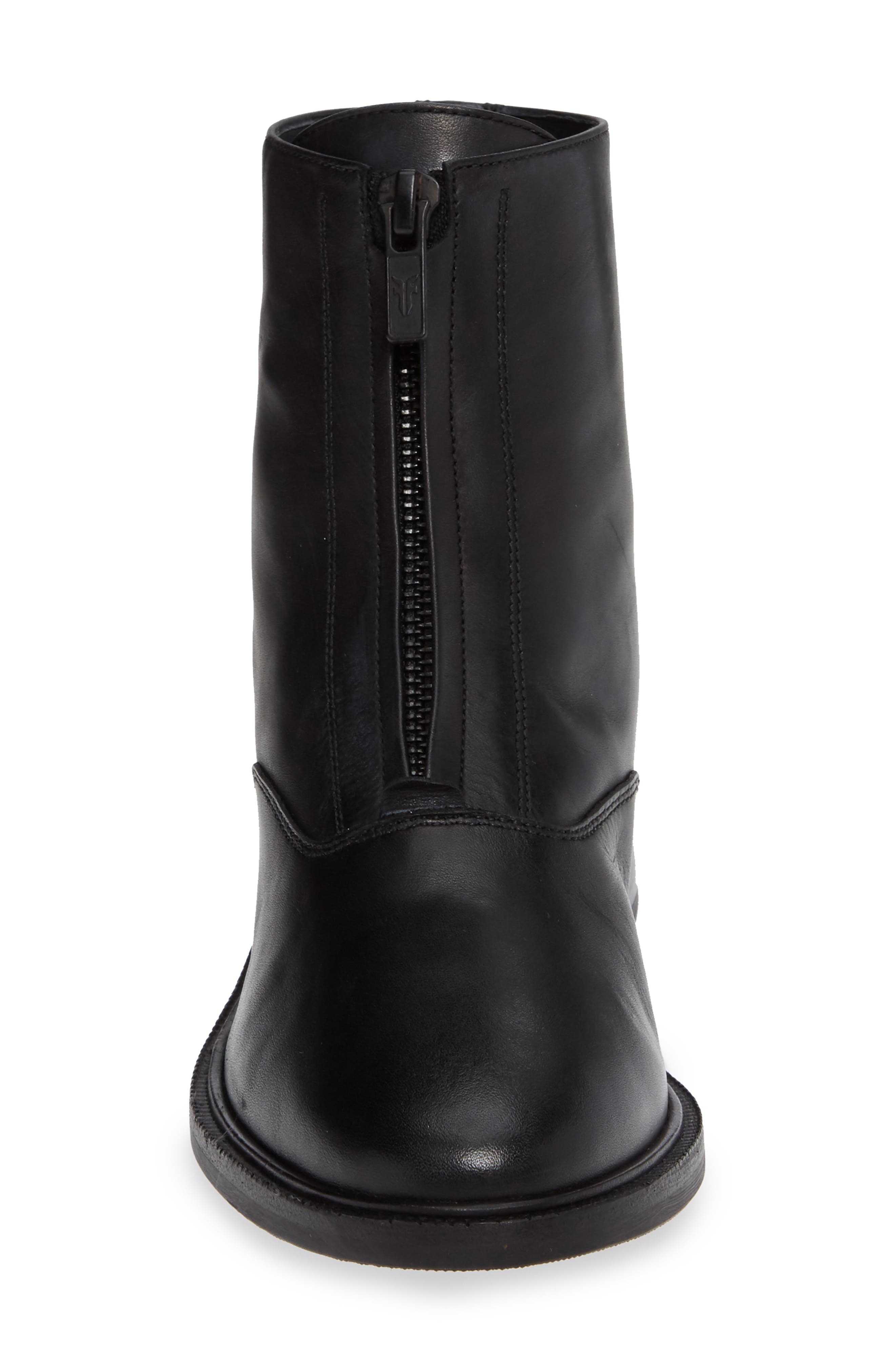 Kelly Zip Bootie, Alternate, color, BLACK LEATHER