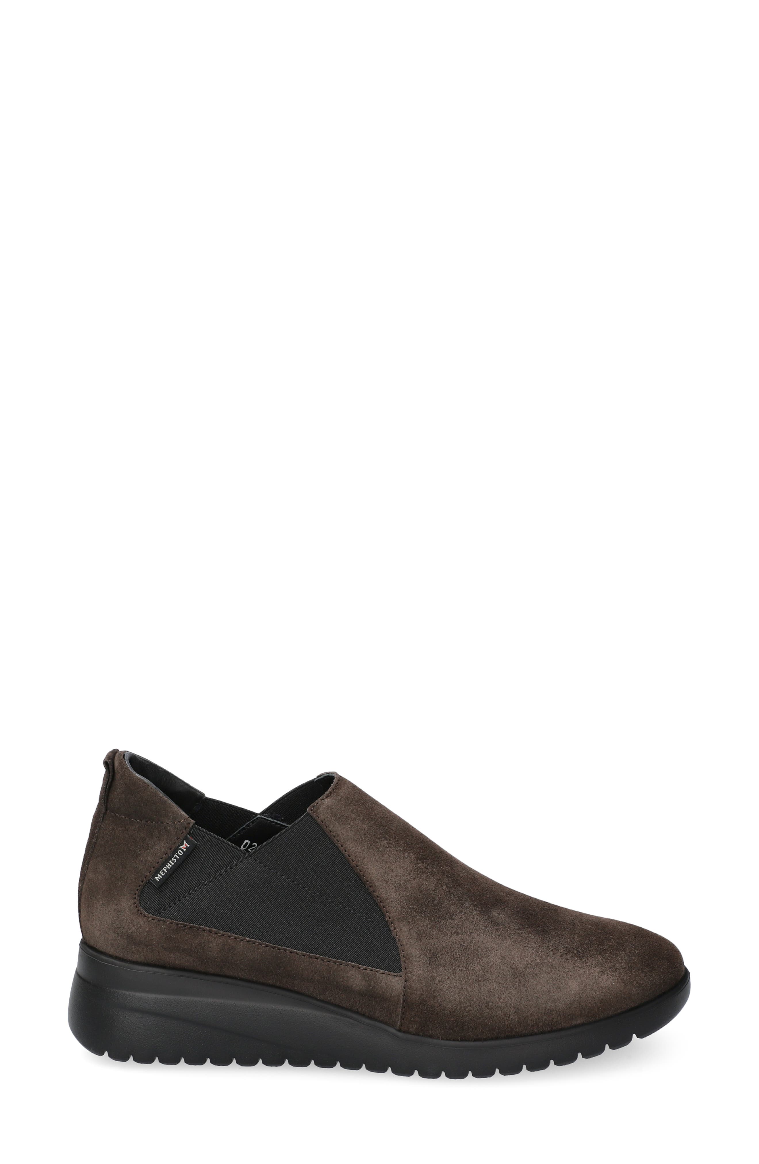 Mephisto Ibelina Wedge Slip-On Sneaker, Alternate, color, Dark Brown
