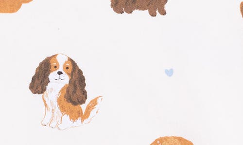 Angel Dear Best Friend Dogs Print French Terry Romper In Neutral