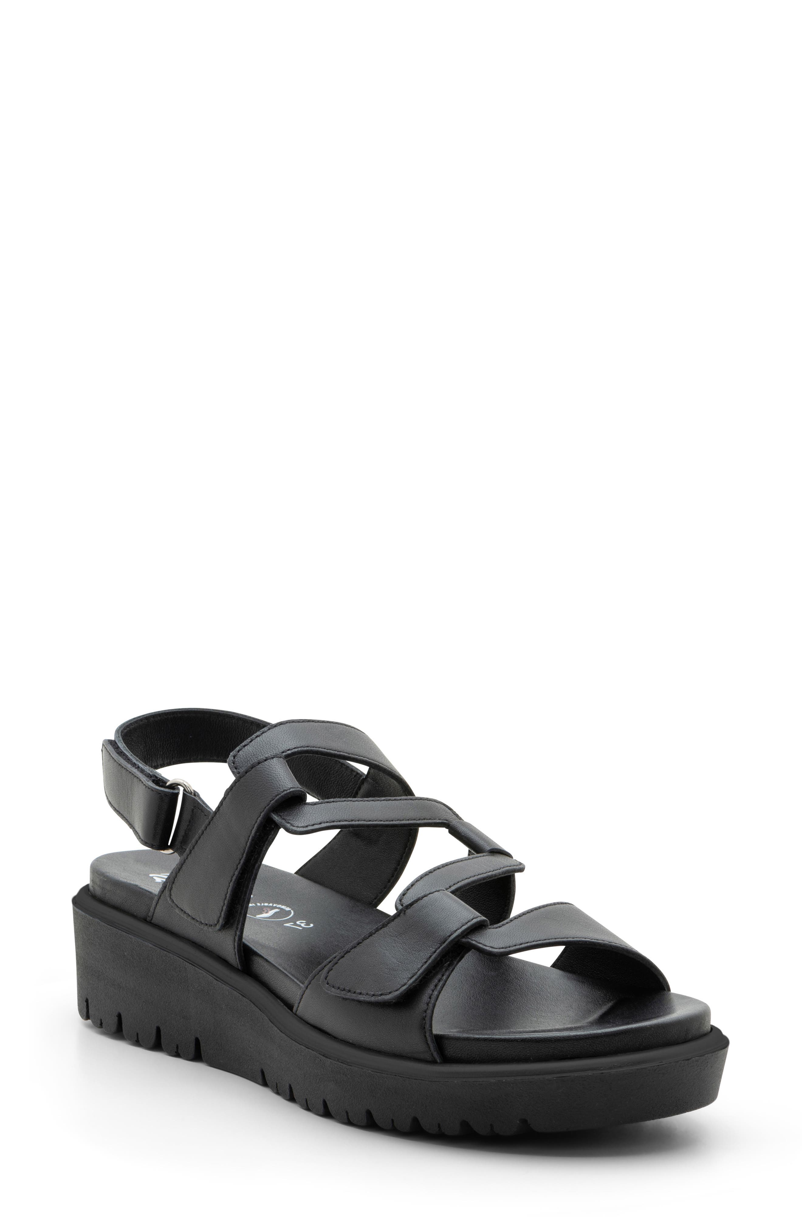 ara Bayview Strappy Sandal, Main, color, Black