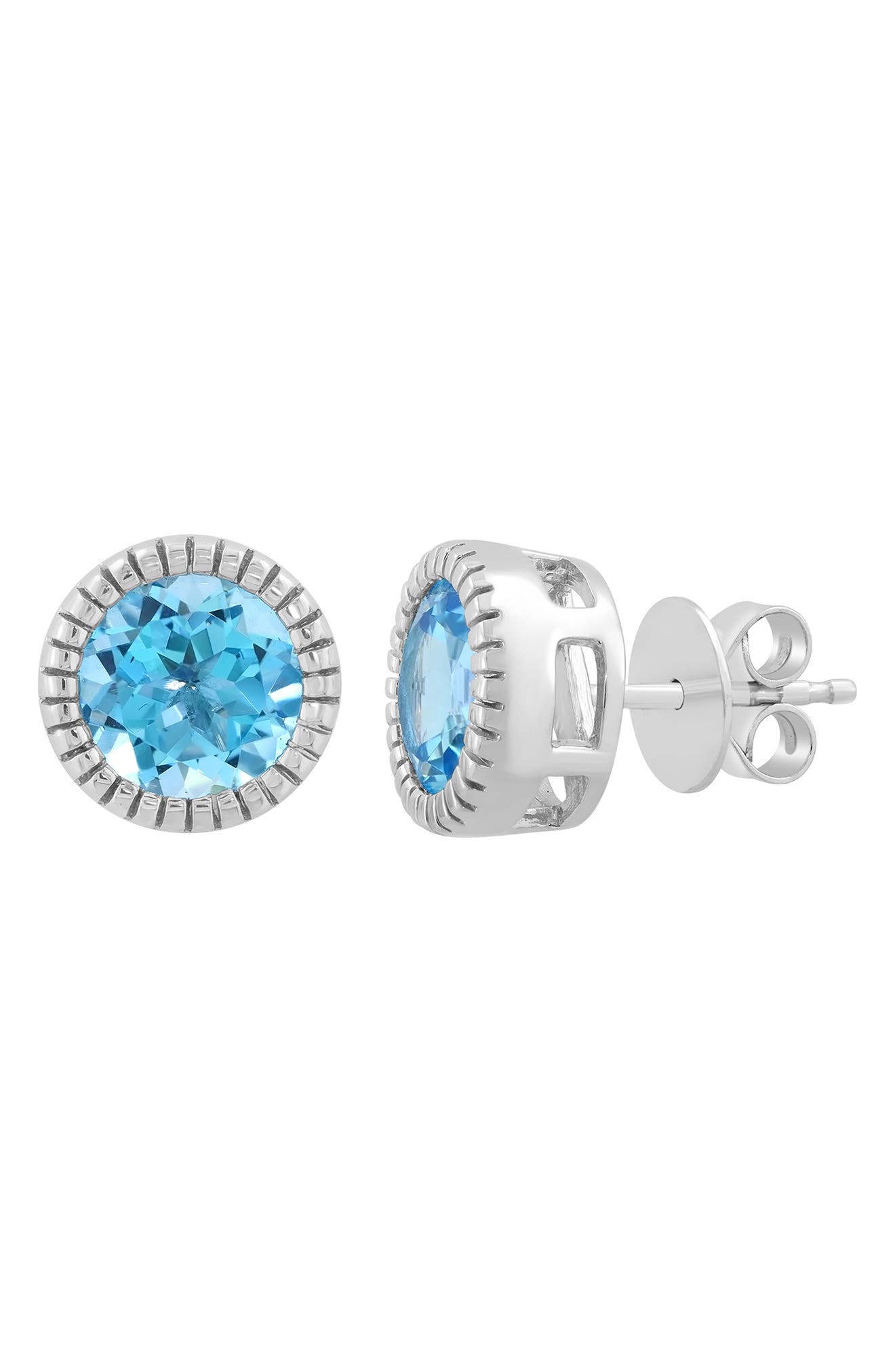EFFY Sterling Silver Blue Topaz Stud Earrings