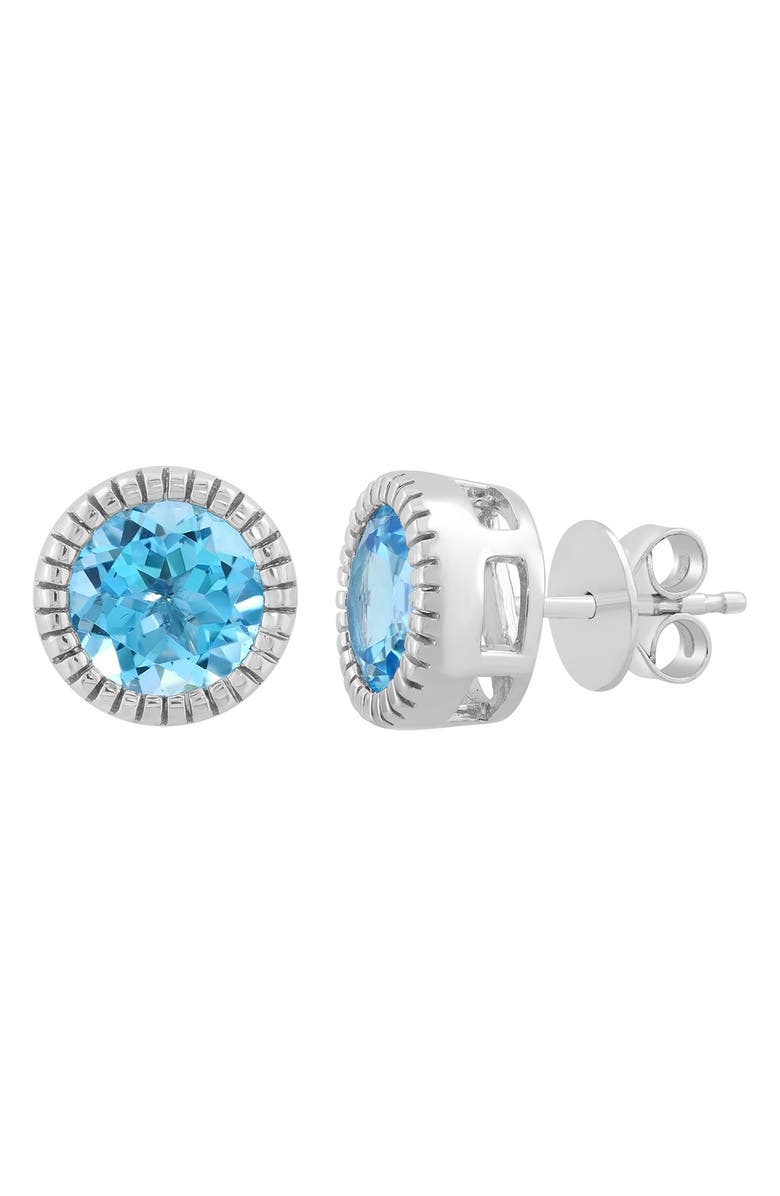 EFFY Sterling Silver Blue Topaz Stud Earrings, Main, color,
