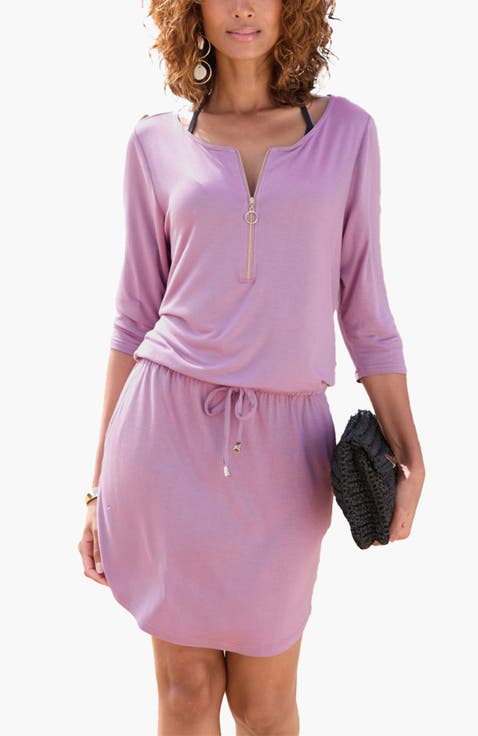Women's Zipper Detail Mini Dress