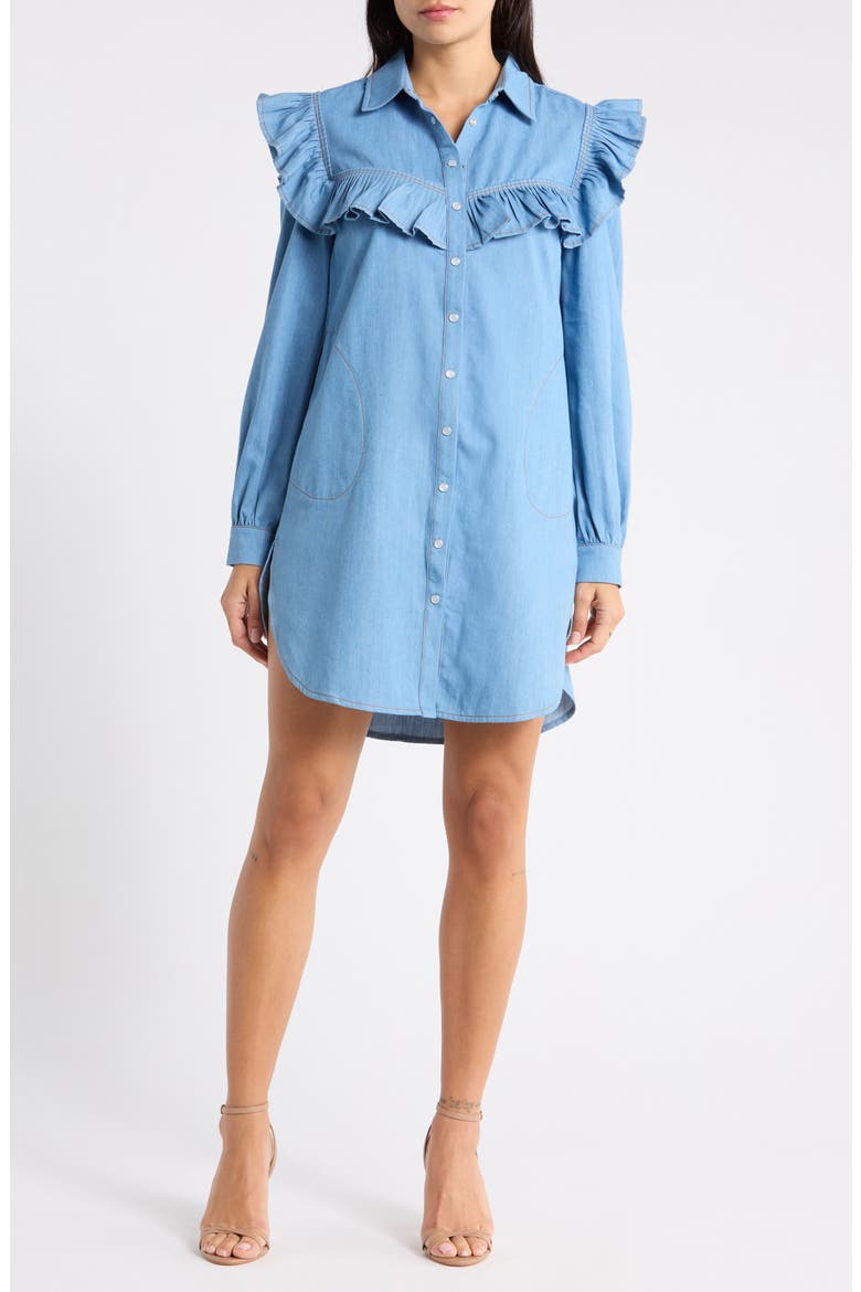 Parker Denim Shirtdress, Main, color, LIGHT DENIM