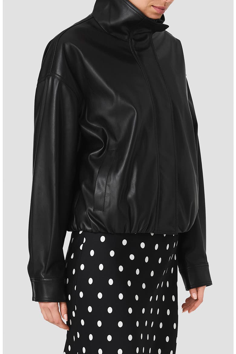 Dessa Faux Leather Bomber Jacket, Alternate, color, BLACK