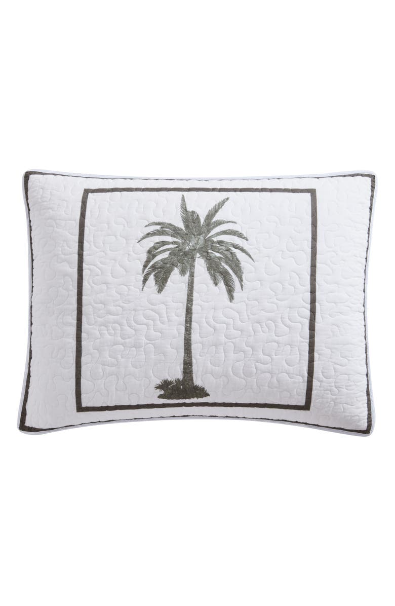 Tommy Bahama Palm Island King Cotton Sham, Main, color, Palm Green